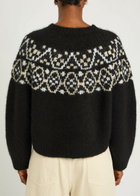 Nili Lotan Chrissy Patterned Cashmere and Silk-blend Jumper Black
