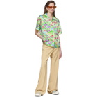 Les Reveries Multicolor Silk Garden Camp Shirt