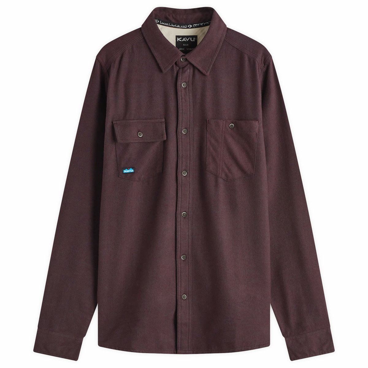 KAVU Men's Langley Flannel Overshirt in Port