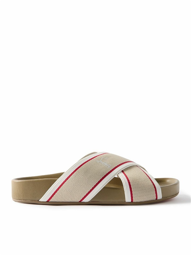 Photo: Christian Louboutin - Striped Webbing Sandals - Neutrals