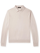 ERMENEGILDO ZEGNA - Cashmere and Silk-Blend Polo Shirt - Neutrals - IT 46