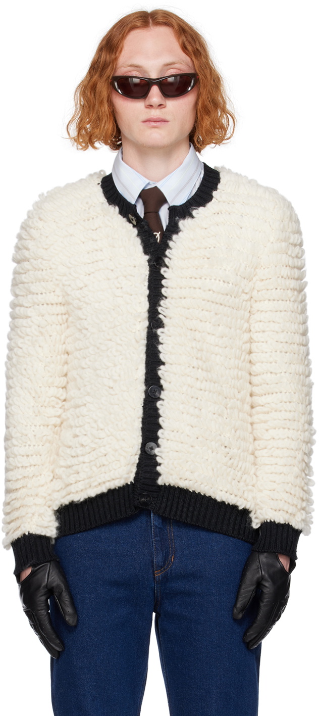 Ernest W. Baker White Crewneck Cardigan Ernest W. Baker