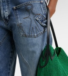 JW Anderson Bulb Small beaded leather-trimmed shoulder bag