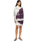 Versace Purple & White Printed Silk Twill Wrap Miniskirt
