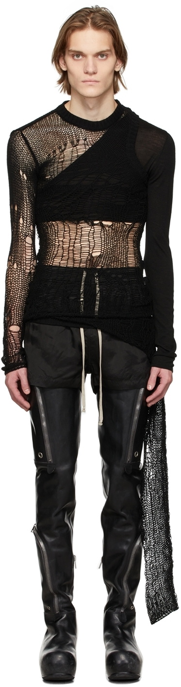 Rick Owens Black Banana Net Sweater Rick Owens