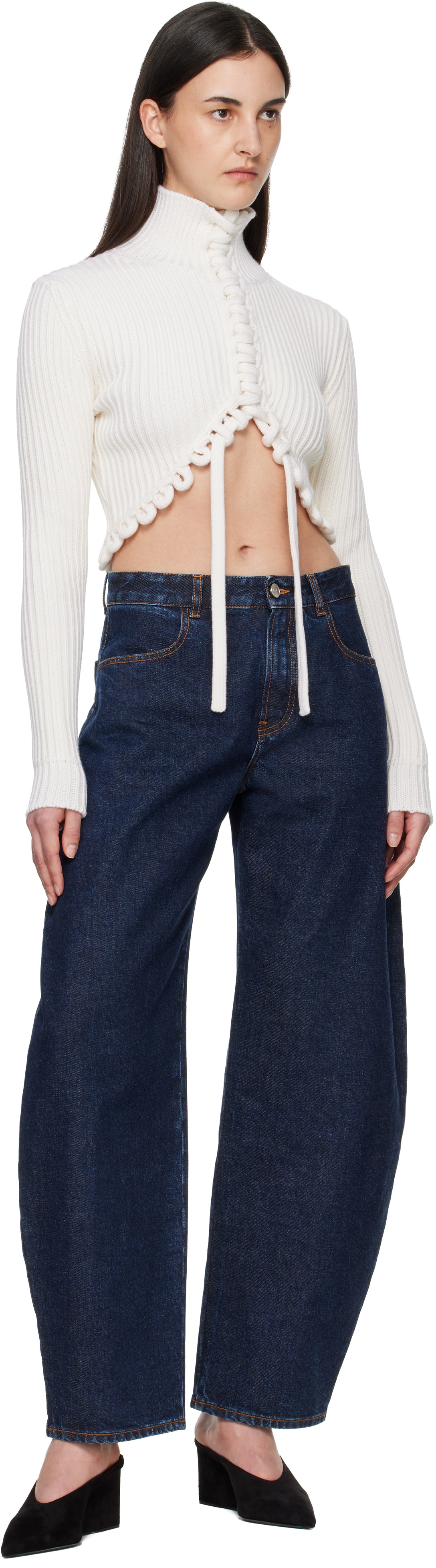 ALAÏA White Cropped Sweater