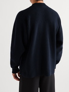 The Row - Ribbed Merino Wool and Cashmere-Blend Mock-Neck Sweater - Blue