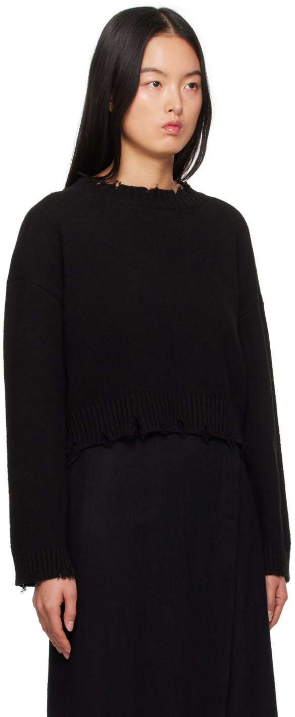 Youth Black Damaged Sweater