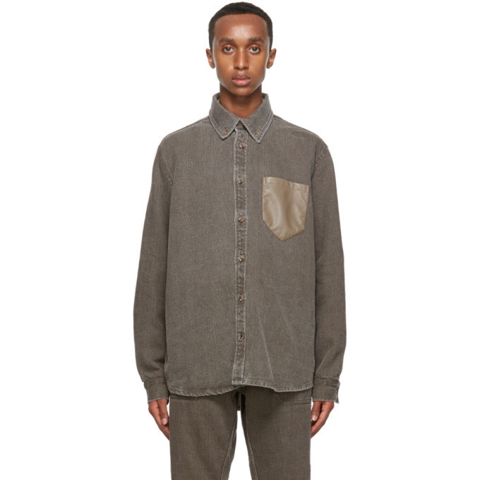 Photo: Nanushka Brown Linen Dome Shirt