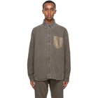 Nanushka Brown Linen Dome Shirt