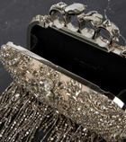 Alexander McQueen Knuckle crystal-embellished leather clutch