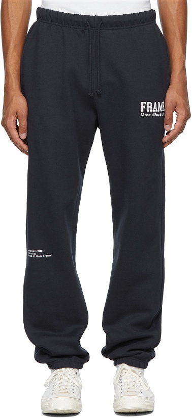 Photo: Museum of Peace & Quiet Navy Frame Edition Logo Lounge Pants