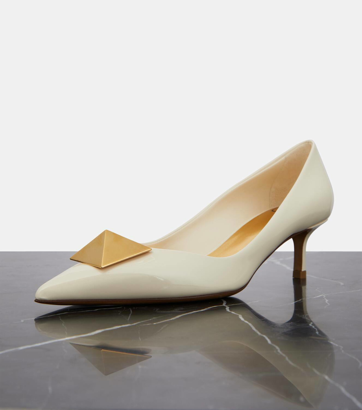 VALENTINO GARAVANI☆One Stud patent leather パンプス 10cm One Stud patent leather pumps in black - Valentino Garavani