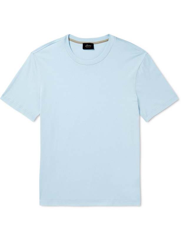 Photo: Brioni - Cotton-Jersey T-Shirt - Blue