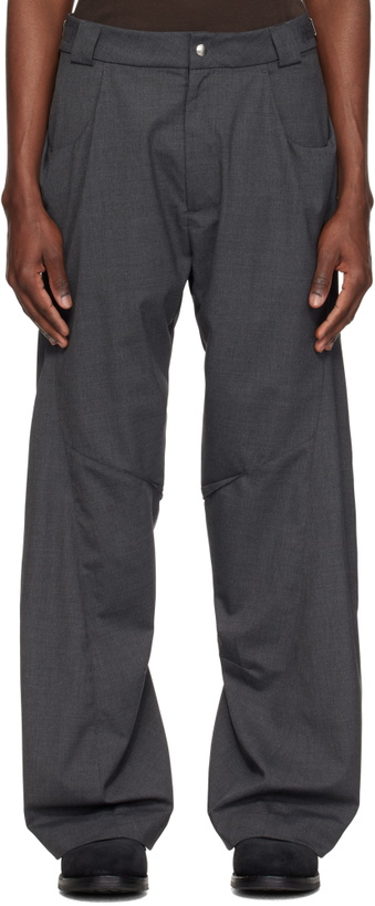 Photo: CMMAWEAR Gray Darted Drape Trousers