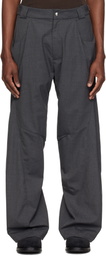 CMMAWEAR Gray Darted Drape Trousers
