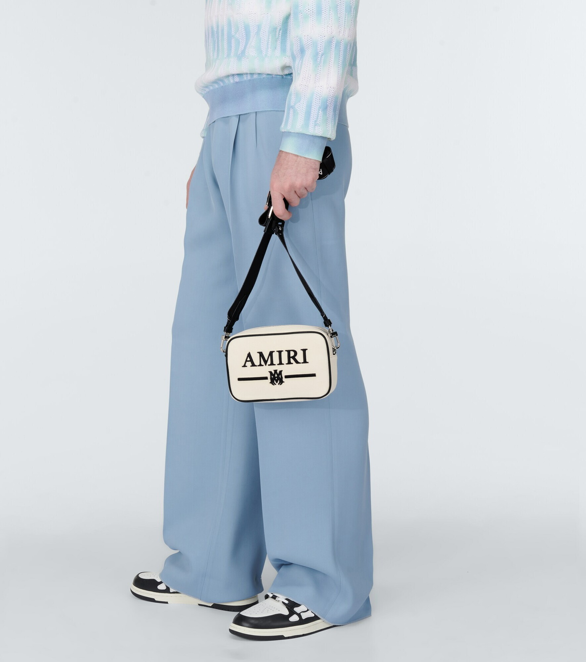 Logo Jacquard Denim Tote Bag in Blue - Amiri