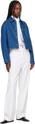 Maison Kitsuné Blue Cropped Denim Jacket