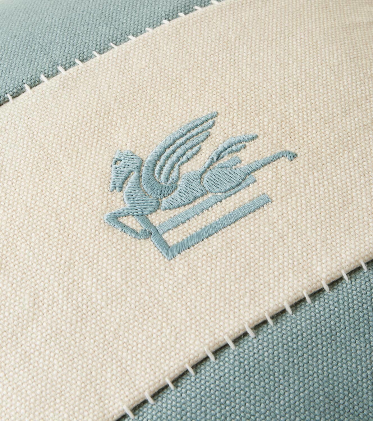 Etro Pegaso embroidered linen cushion