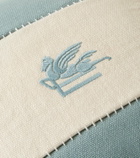 Etro Pegaso embroidered linen cushion