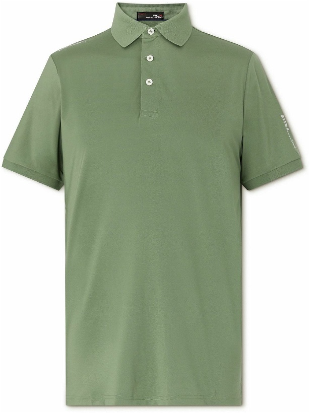 Photo: RLX Ralph Lauren - Logo-Print Stretch Recycled-Shell Golf Polo Shirt - Green
