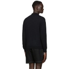 Second/Layer Black Wool Long Sleeve Polo