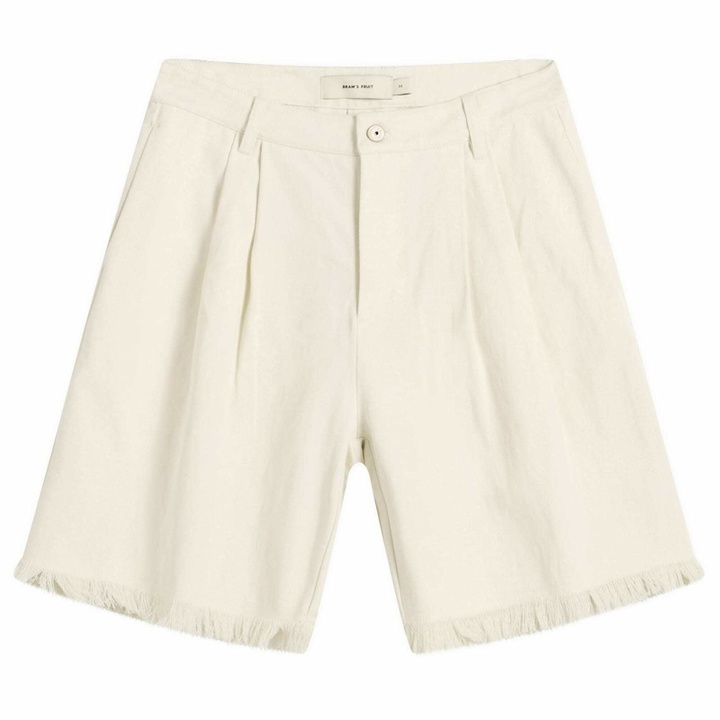 Photo: Bram's Fruit Men's Twill Shorts Distressed in Beige