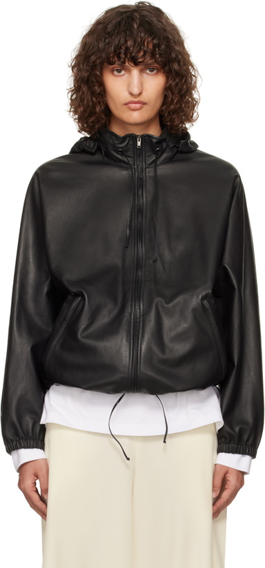 Photo: The Row Black Jilly Leather Jacket