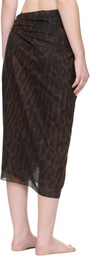 TOM FORD Brown Pareo Wrap Cover-Up Skirt