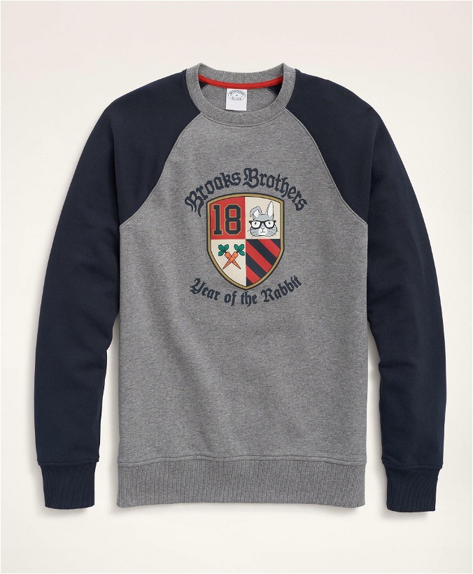 Photo: Brooks Brothers Men's Men's Lunar New Year French Terry Graphic Sweatshirt | Grey