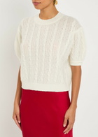 Lisa Yang Kenzie Cable-knit Cashmere and Silk-blend top Cream