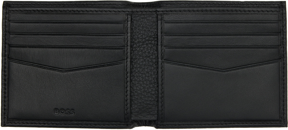 BOSS Black Logo Lettering Grained-Leather Wallet