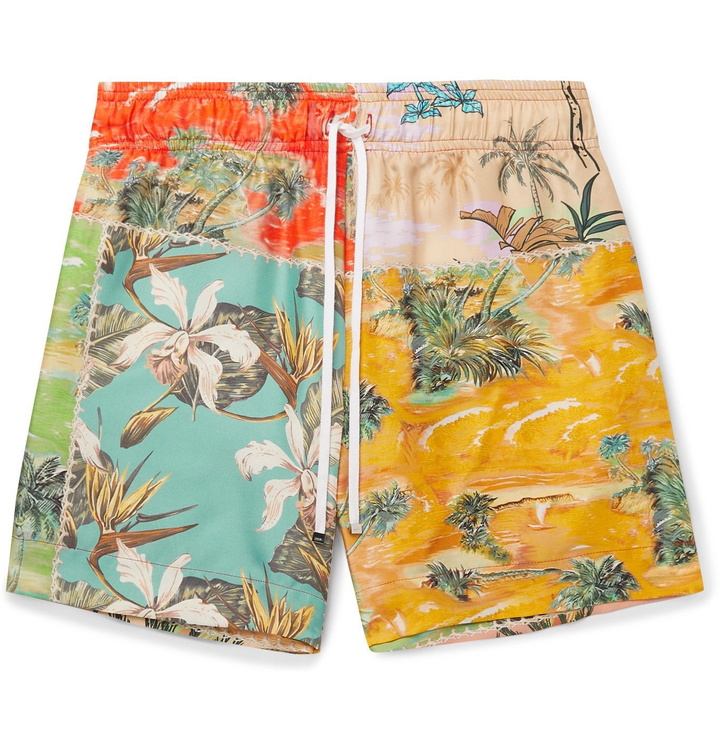 Photo: AMIRI - Printed Silk-Twill Drawstring Shorts - Multi