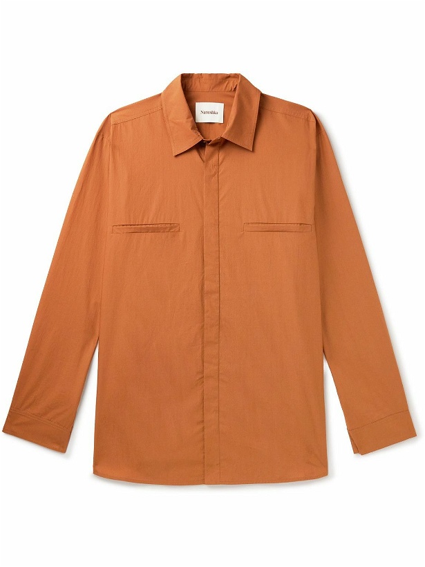 Photo: Nanushka - Damos Cotton-Poplin Shirt - Orange