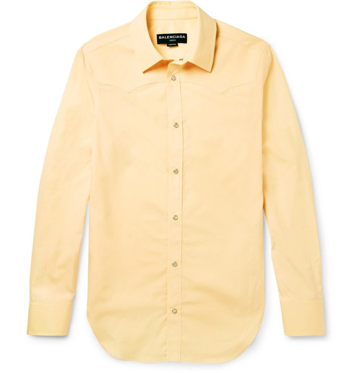 Photo: Balenciaga - Slim-Fit Cotton-Poplin Western Shirt - Men - Yellow