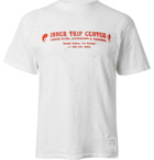 Satisfy - Distressed Flocked Organic Cotton-Jersey Running T-Shirt - White