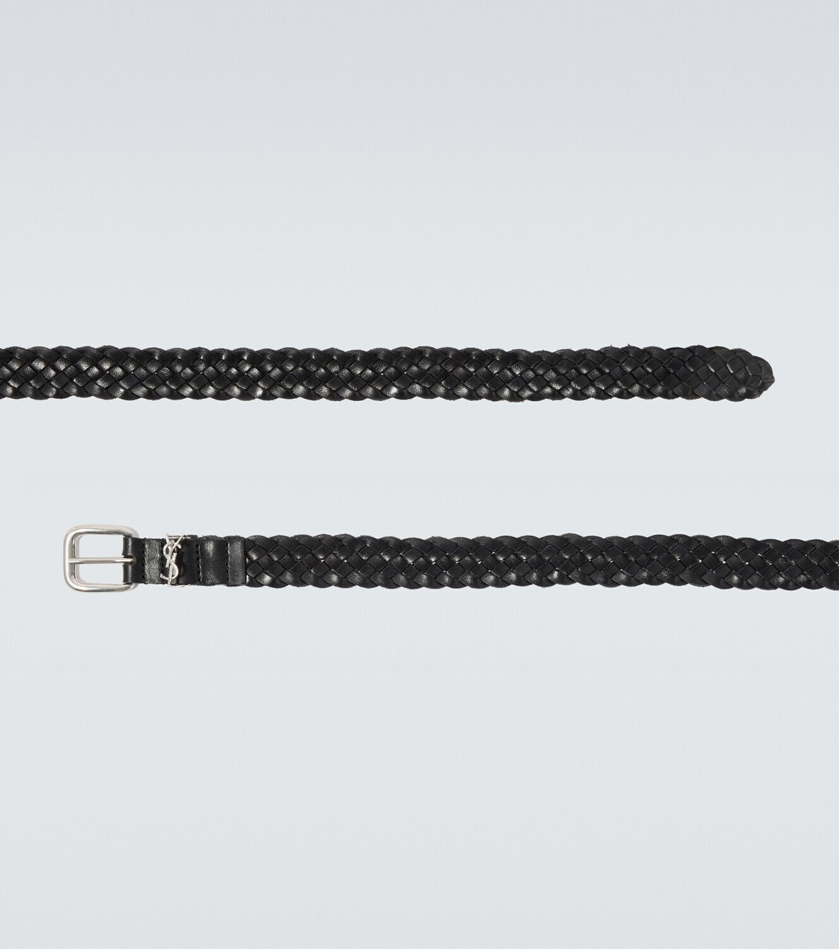 Saint Laurent Cassandre woven leather belt