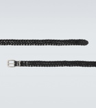 Saint Laurent Cassandre woven leather belt