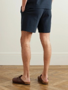 Mr P. - Straight-Leg Organic Cotton-Piqué Drawstring Shorts - Blue