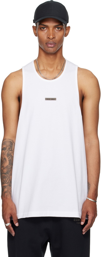 Photo: Fear of God ESSENTIALS White Vintage Fit Tank Top