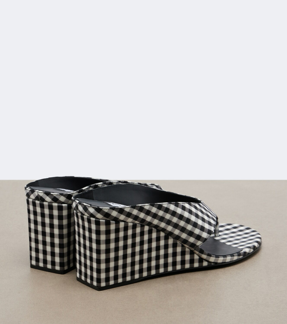 Alaïa Cube gingham wedge sandals