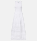 Polo Ralph Lauren Lace-trimmed cotton-blend maxi dress