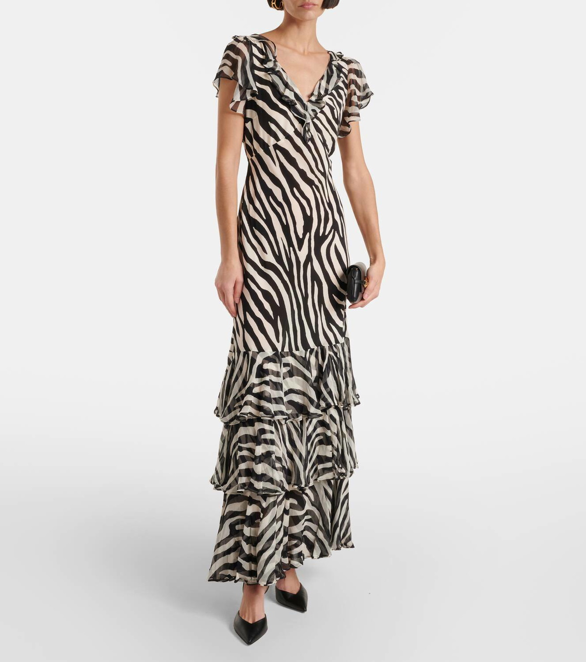 rixo pink zebra dress Hot Pink/Black Sequin Zebra Gown