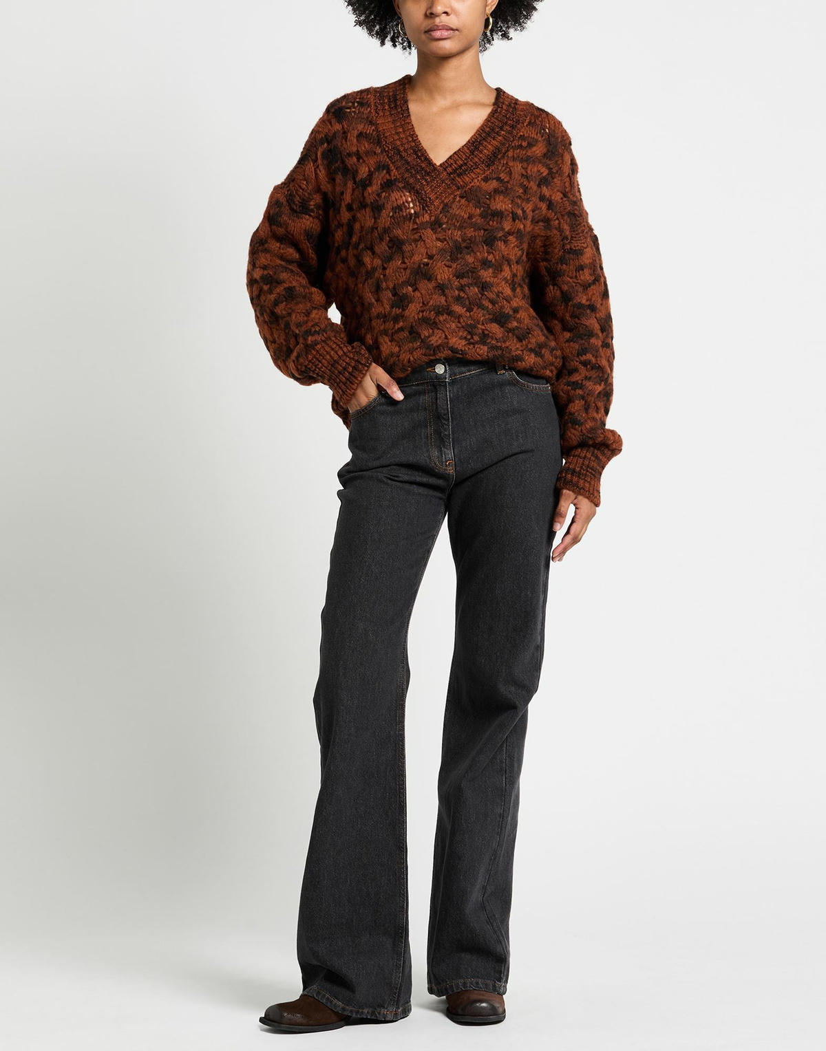 Manila Grace Womens Sweater in Brown