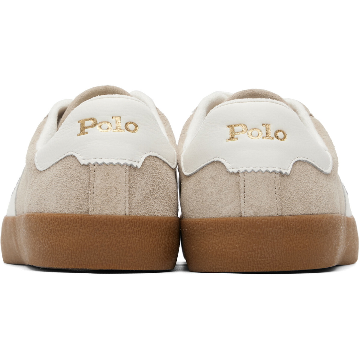 Polo Ralph Lauren Beige & White Court VLC PP Sneakers
