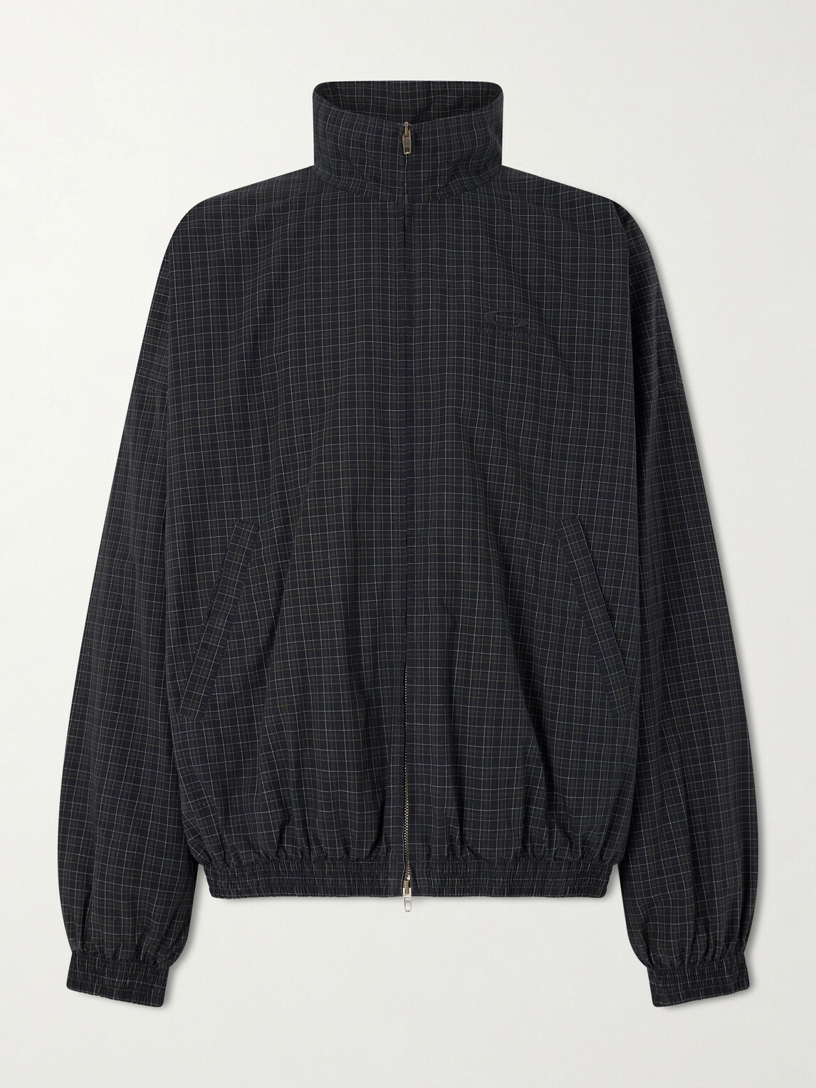 Balenciaga - Logo-Embroidered Checked Cotton Jacket - Blue