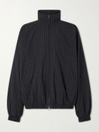 Balenciaga - Logo-Embroidered Checked Cotton Jacket - Blue