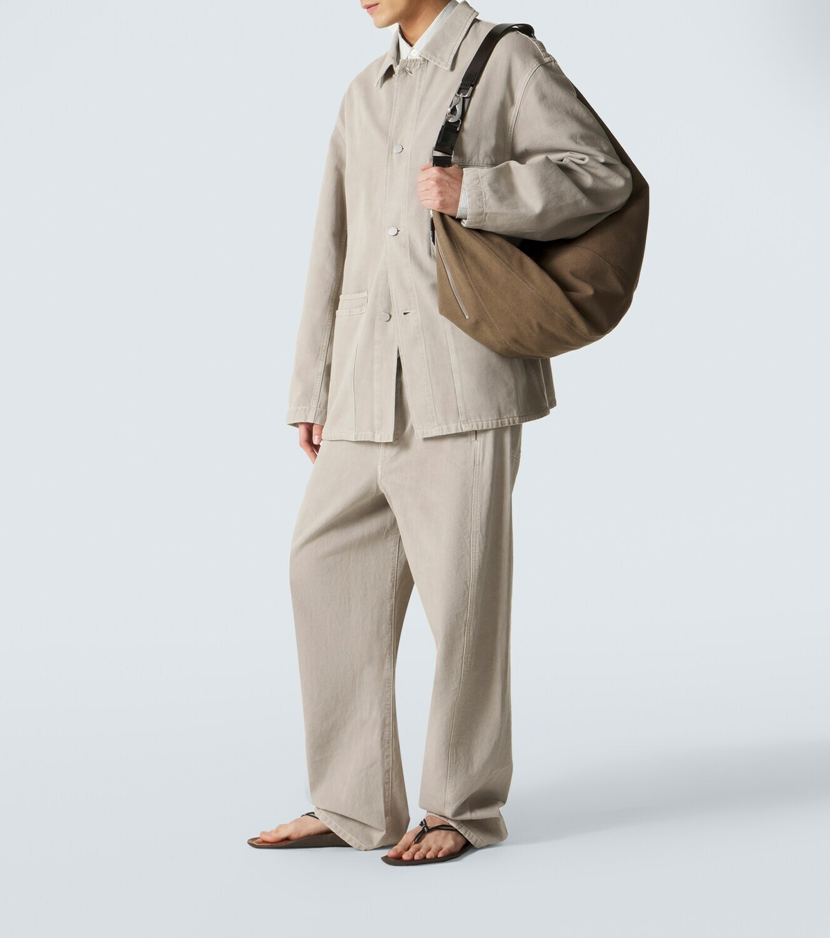 Lemaire XL Quiver Clip cotton canvas shoulder bag