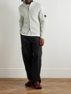 C.P. Company - Logo-Appliquéd Waffle-Knit Wool-Blend Zip-Up Sweatshirt - Neutrals