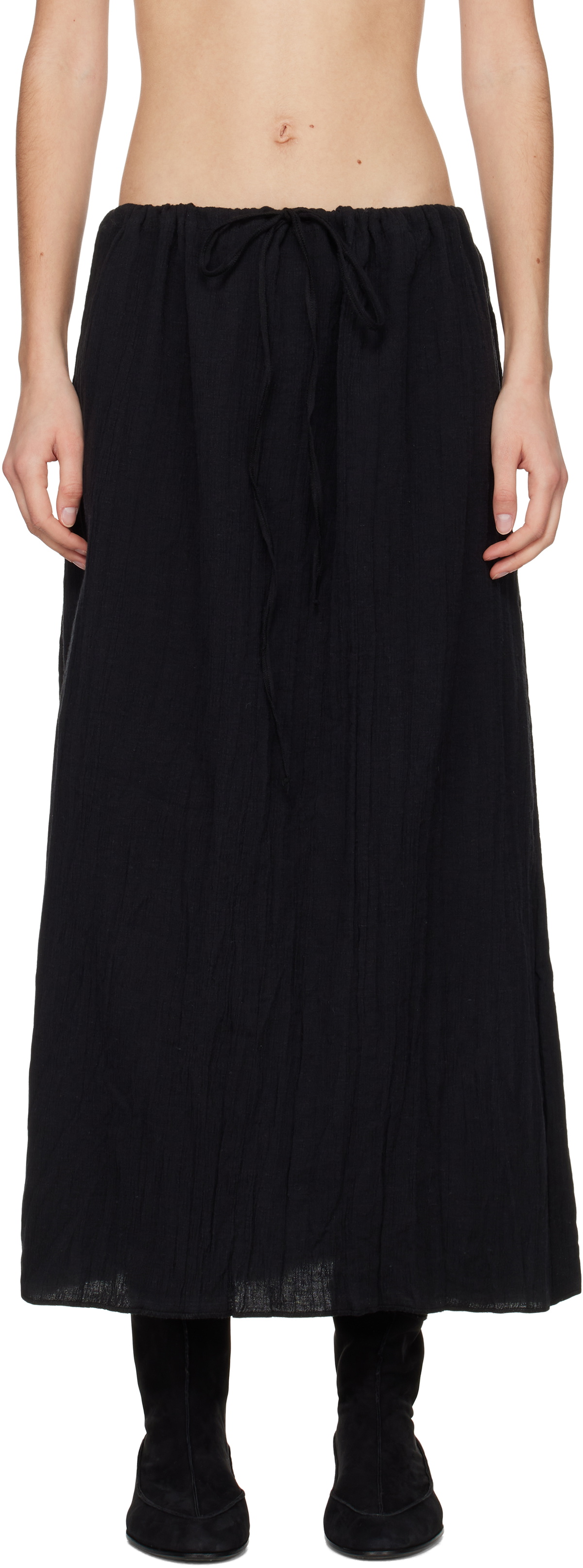 Basic Soft Black Maxi Skirt main image 1